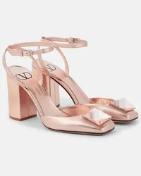 Valentino Garavani Pumps One Stud 100 aus Metallic-Leder Pink