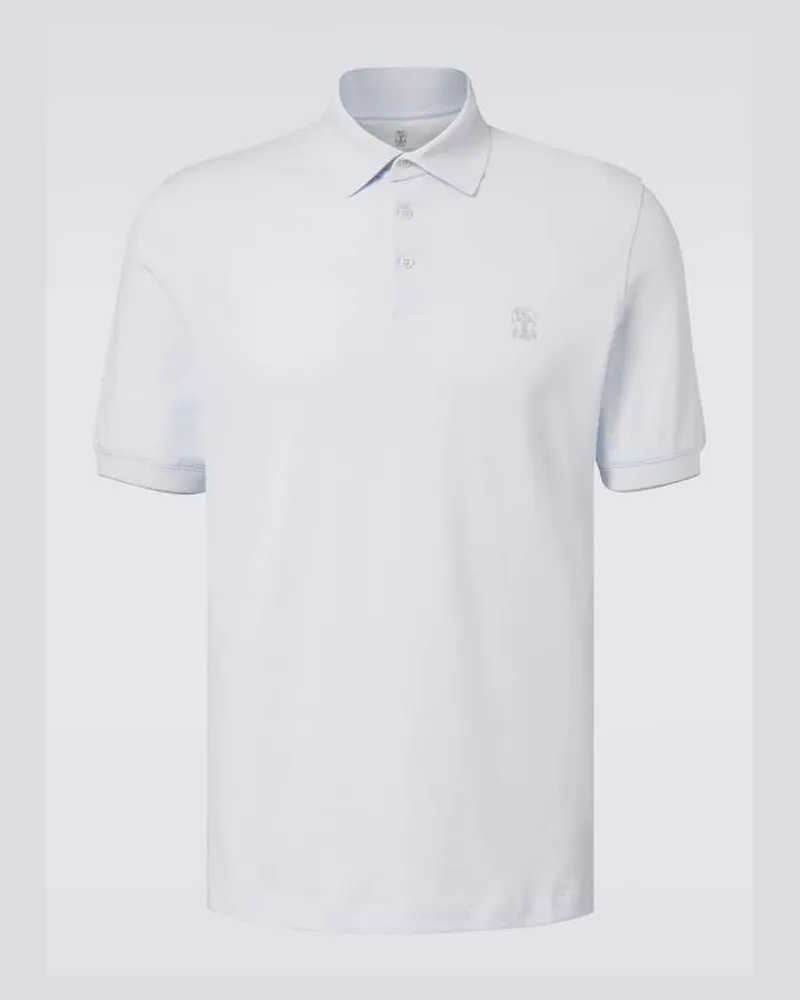 Brunello Cucinelli Polohemd aus Baumwolle Blau