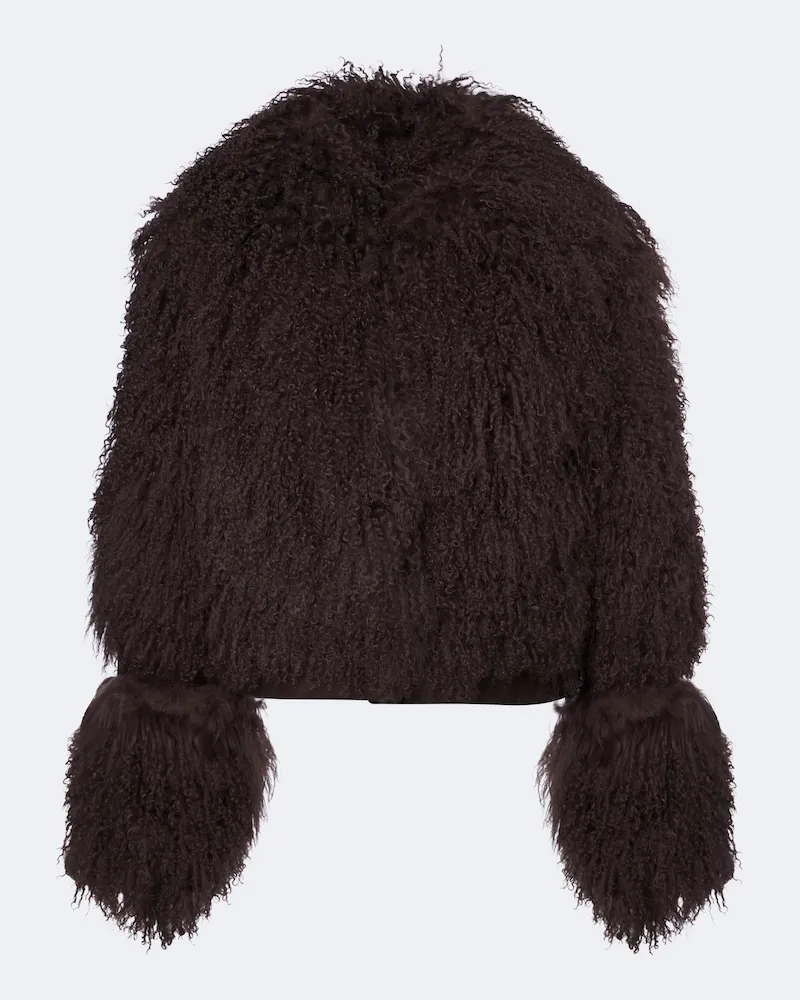 De La Vali Jacke Vespera aus Shearling mit Veloursleder Braun