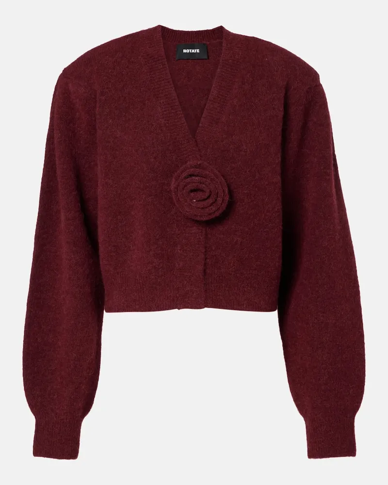 ROTATE Birger Christensen Cardigan aus einem Wollgemisch Burgund