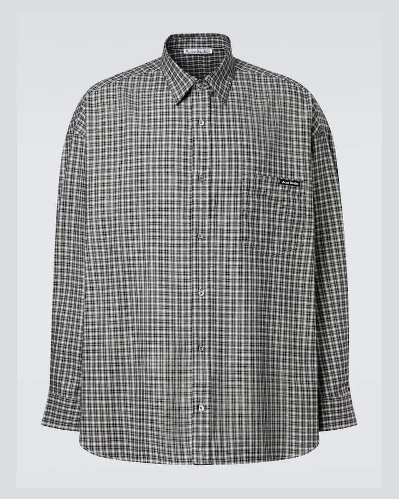 Acne Studios Hemd aus Baumwollflanell Schwarz