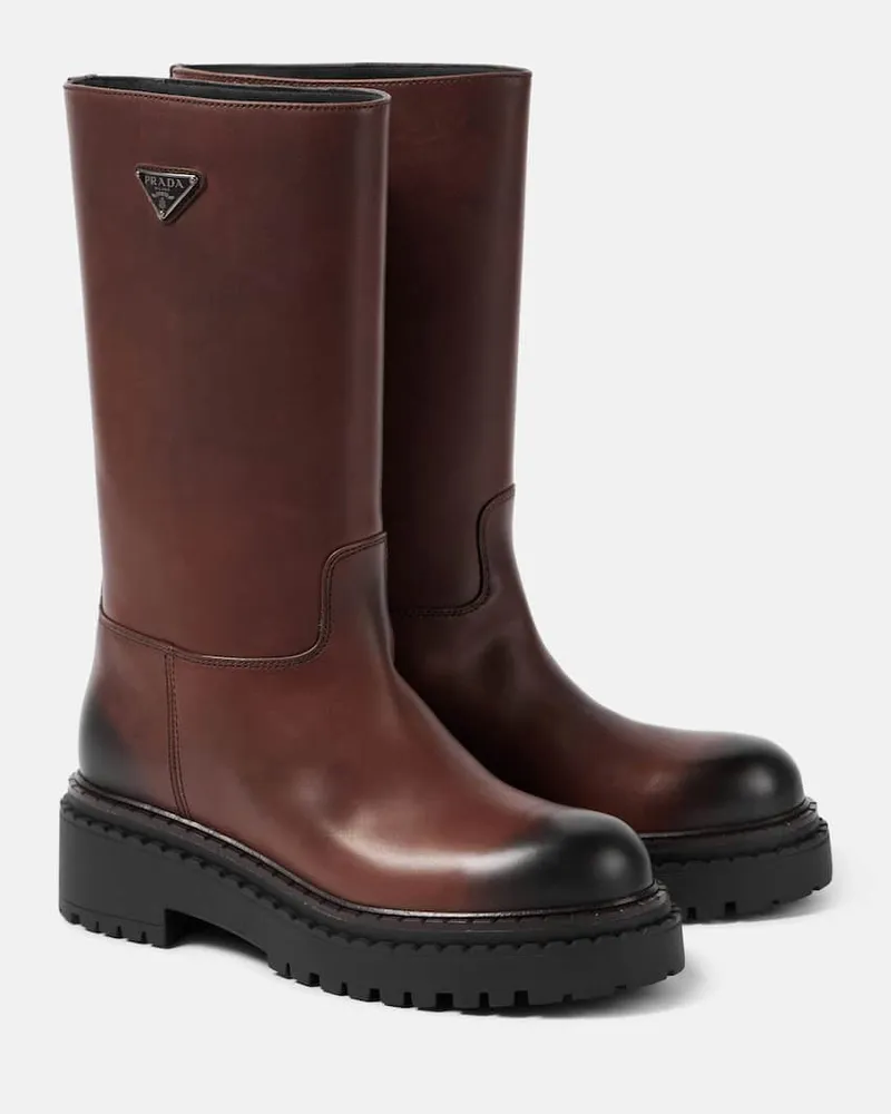 Prada Stiefel aus Leder Braun