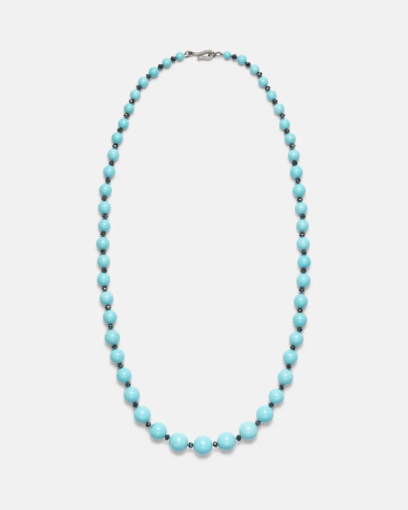 Ileana Makri Halskette mit 18kt Weißgold, Diamanten und Türkis Schwarz