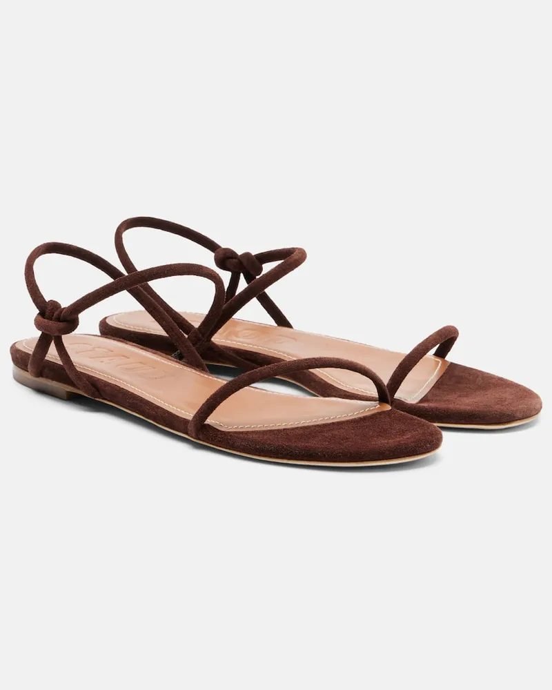 STAUD Sandalen Laurel aus Veloursleder Braun