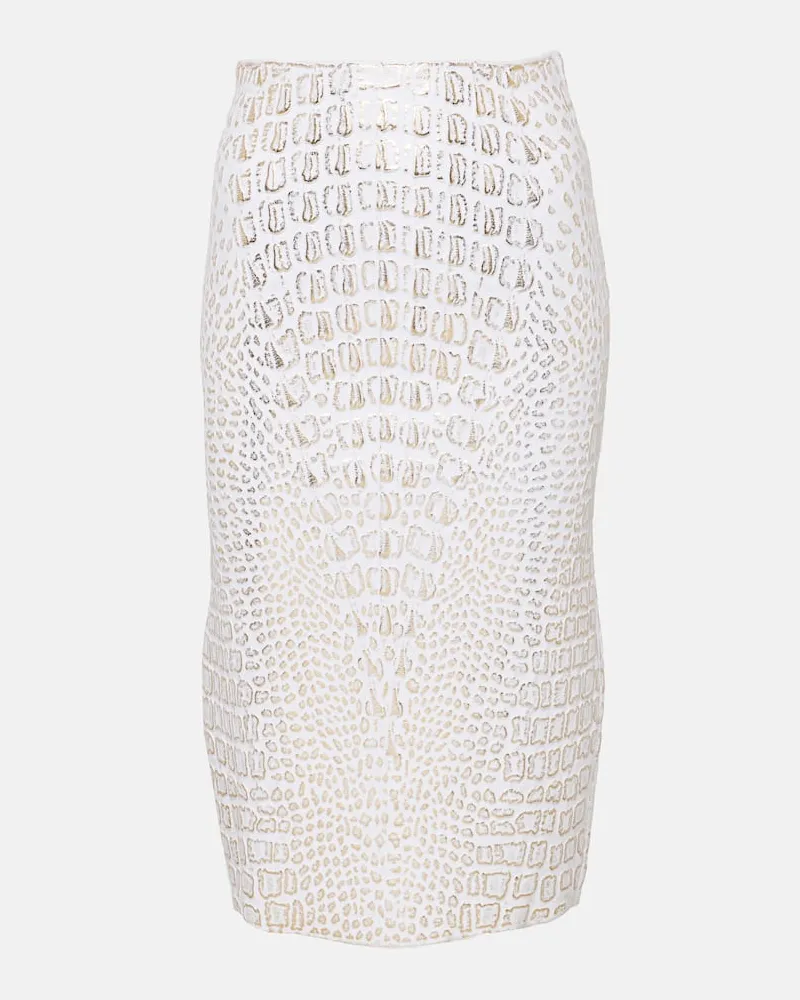 Alaïa Alaïa High-Rise-Bleistiftrock Weiß