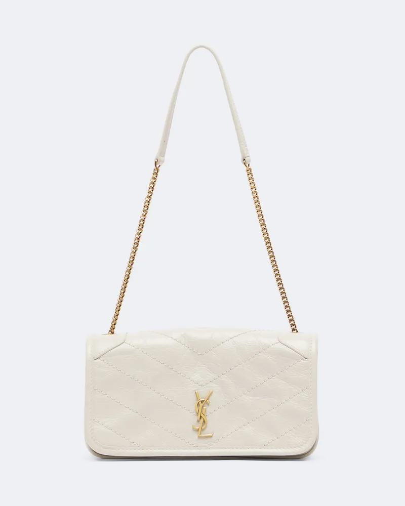 Saint Laurent Schultertasche Niki aus Leder Weiß
