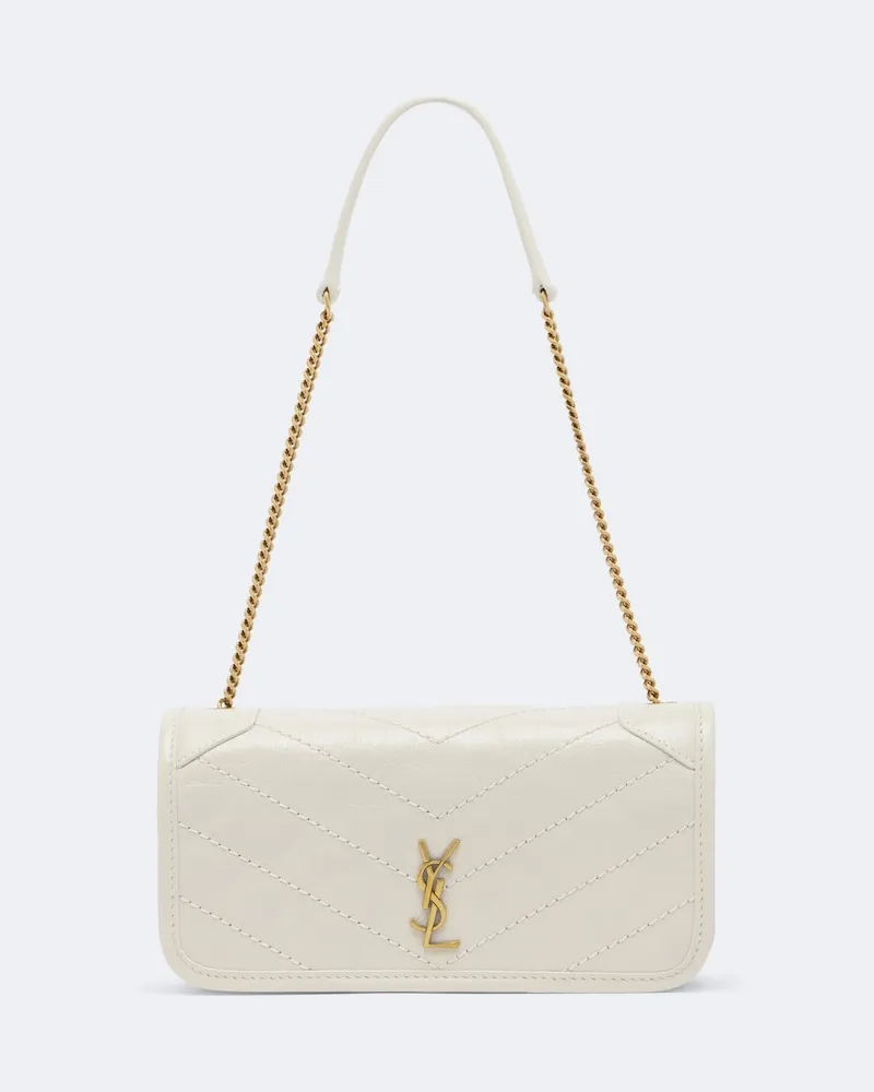 Saint Laurent Schultertasche Niki aus Leder Weiß