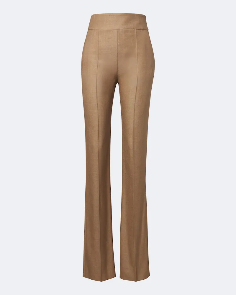 Valentino Garavani Gerade Hose aus einem Seiden- und Wollgemisch Beige