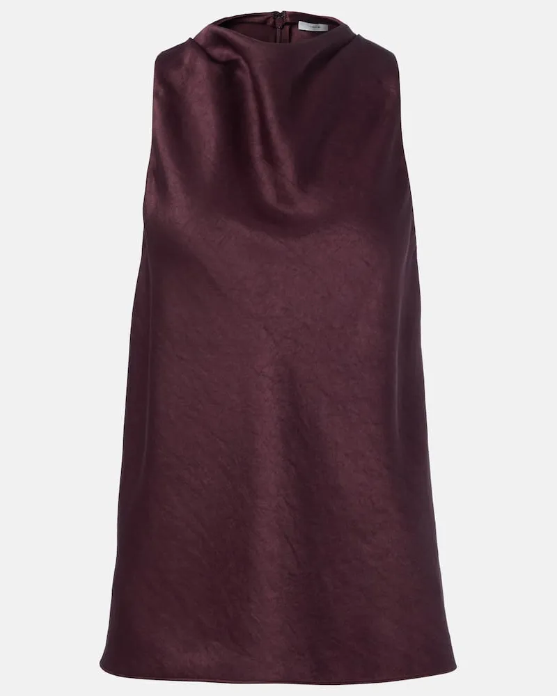 Vince Top aus Satin Burgunderrot
