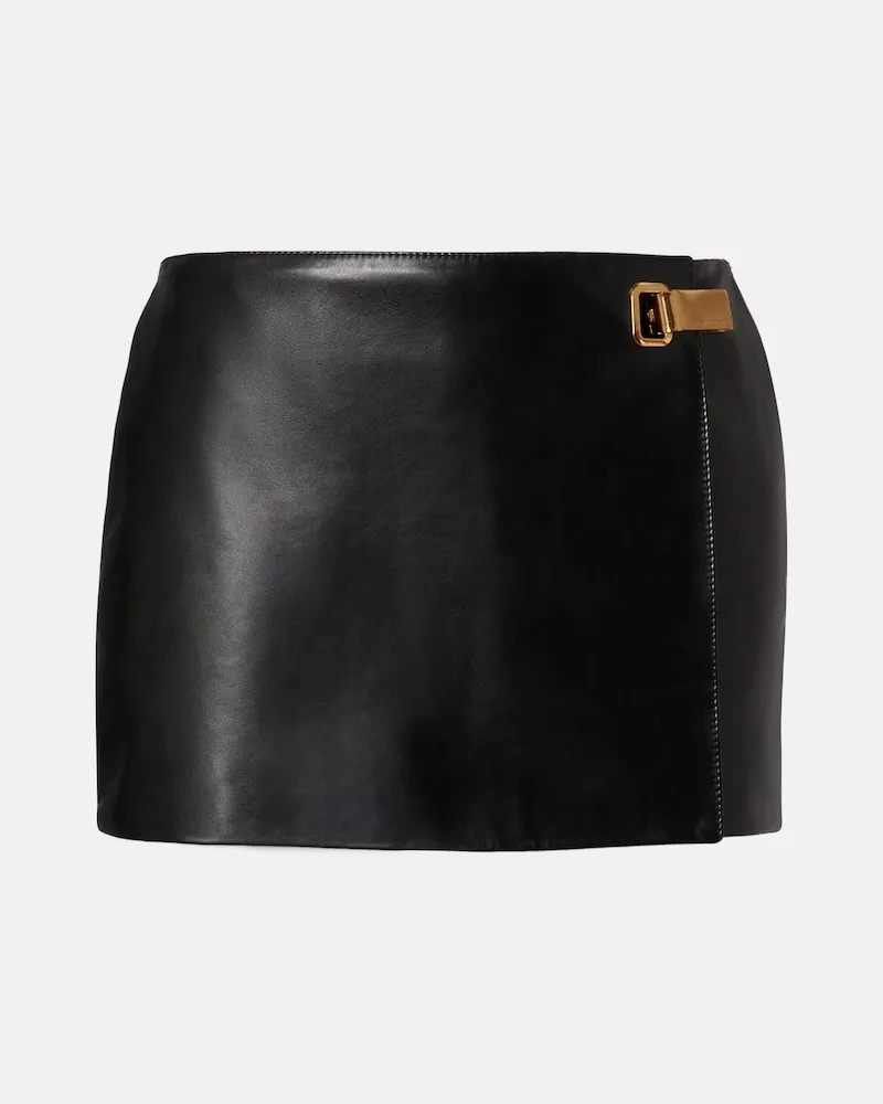 Balenciaga Skort aus Leder Schwarz