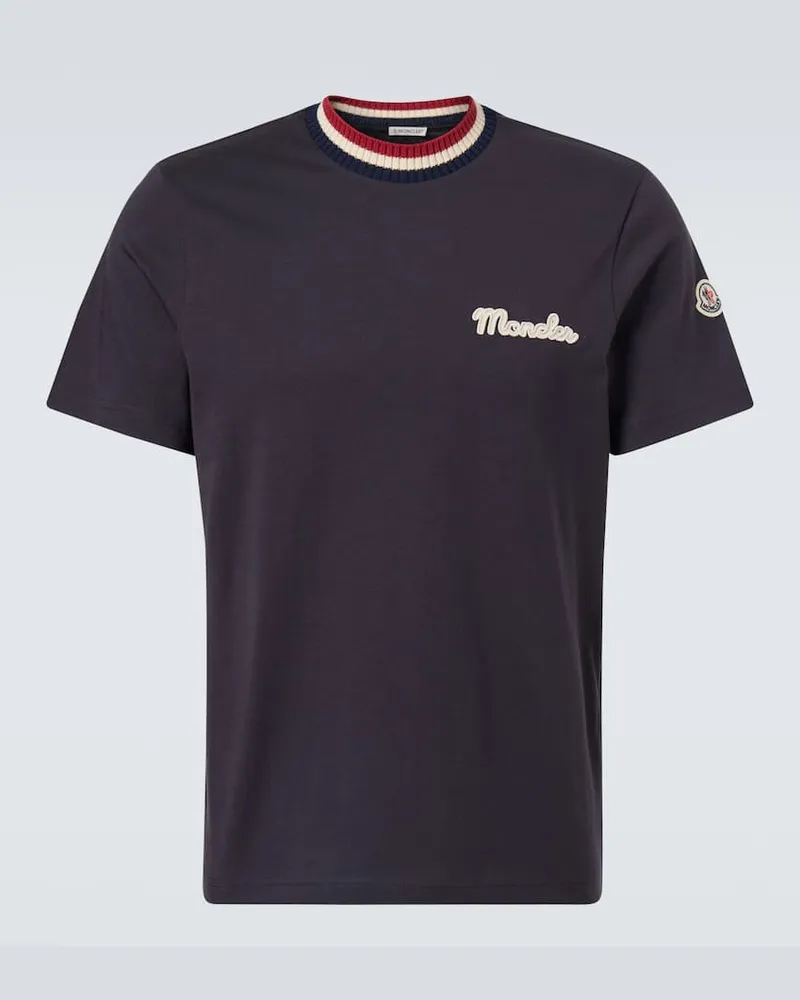 Moncler T-Shirt aus Baumwolle Blau