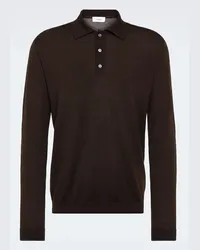 LARDINI Polopullover aus Wolle, Seide und Kaschmir Braun