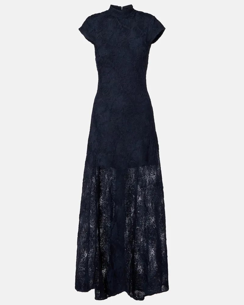 ROTATE Birger Christensen Robe aus Mesh Blau