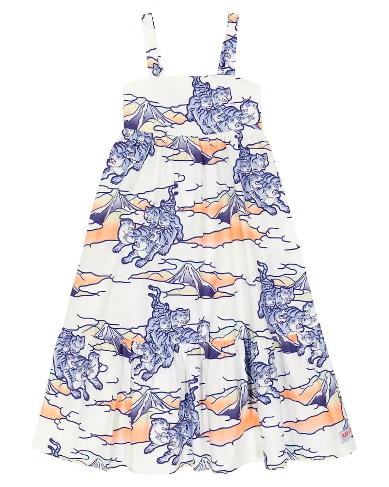 Kenzo Bedrucktes Kleid aus Baumwollpopeline Multicolor