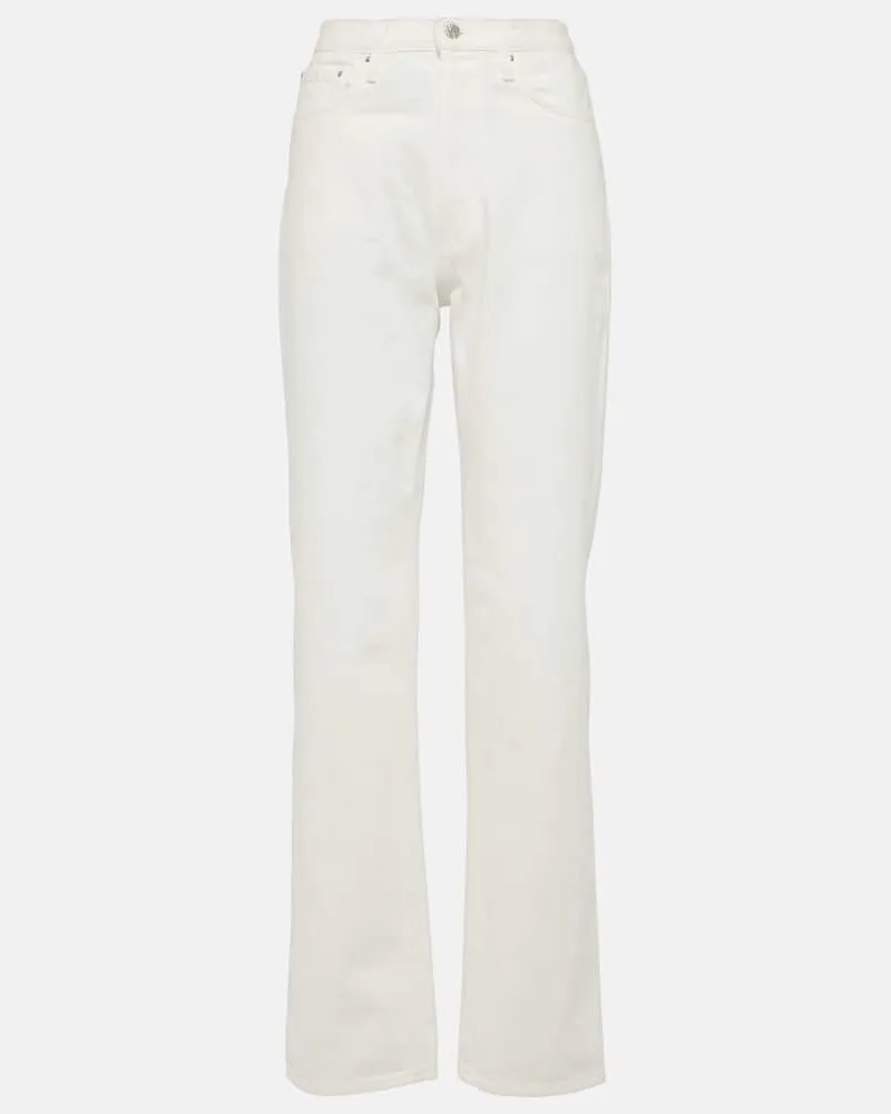 Totême High-Rise Straight Jeans Weiß