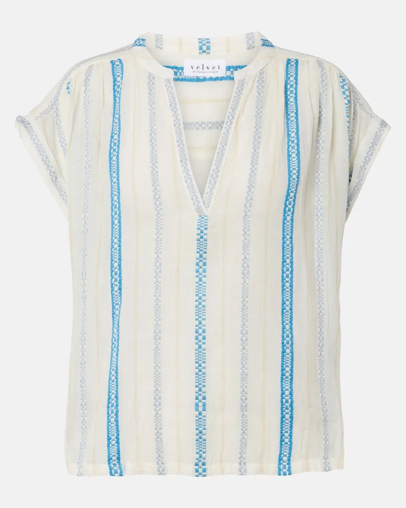 Velvet Top Tallula aus Baumwoll-Jacquard Weiß