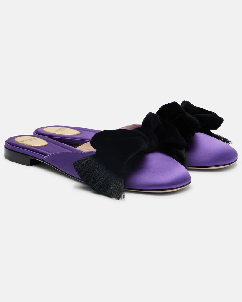 Valentino Garavani Slippers Reinette aus Satin Violett