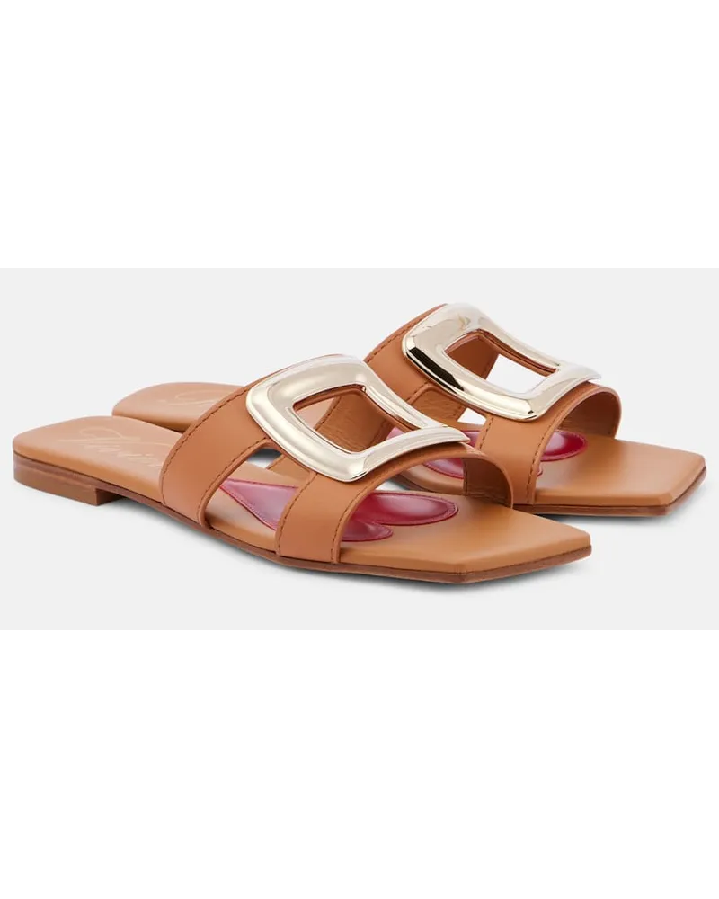 Roger Vivier Pantoletten Viv‘ By The Sea aus Leder Braun