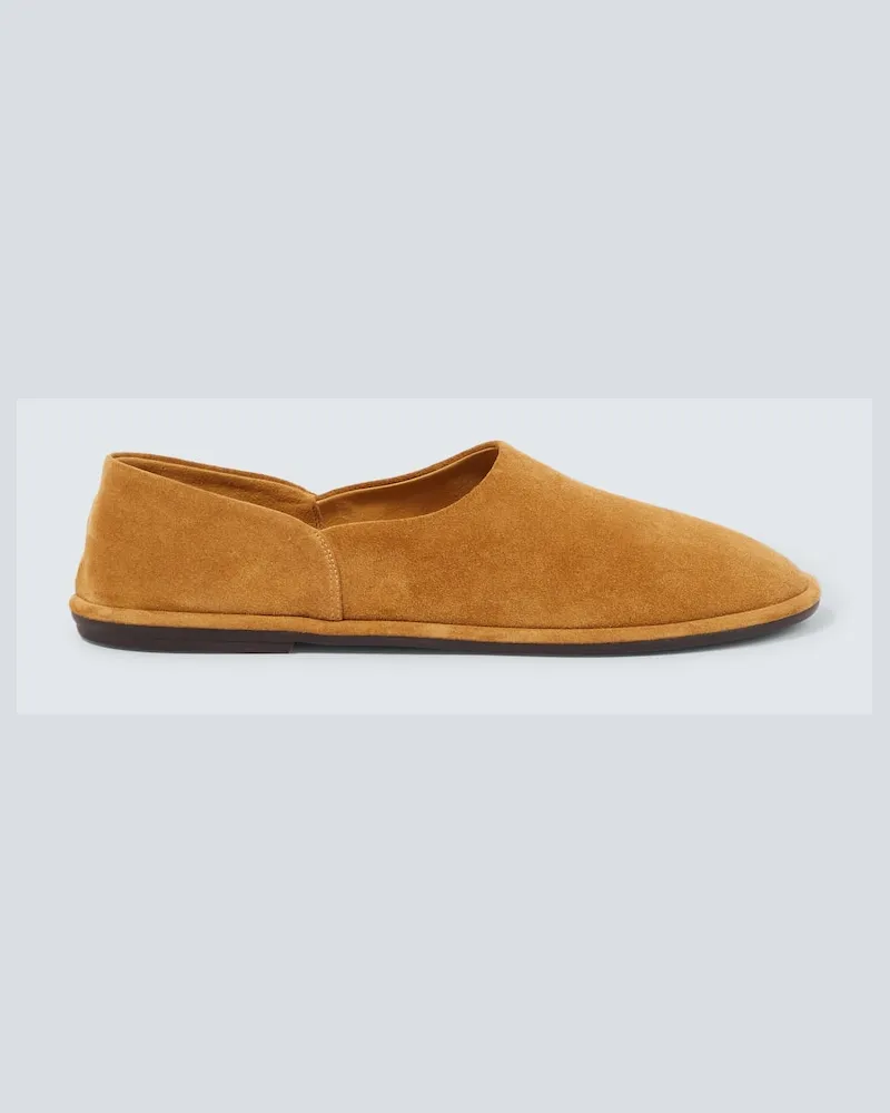 The Row Slip-Ons Canal aus Veloursleder Braun