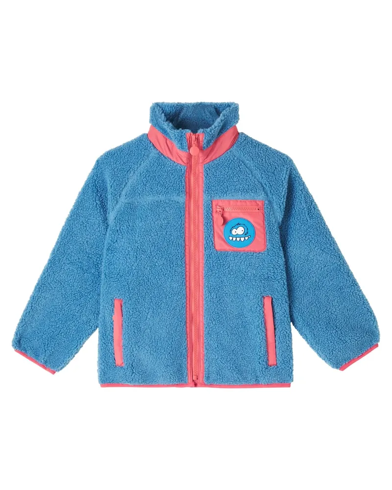 Stella McCartney Kids Jacke aus Teddyfleece Blau