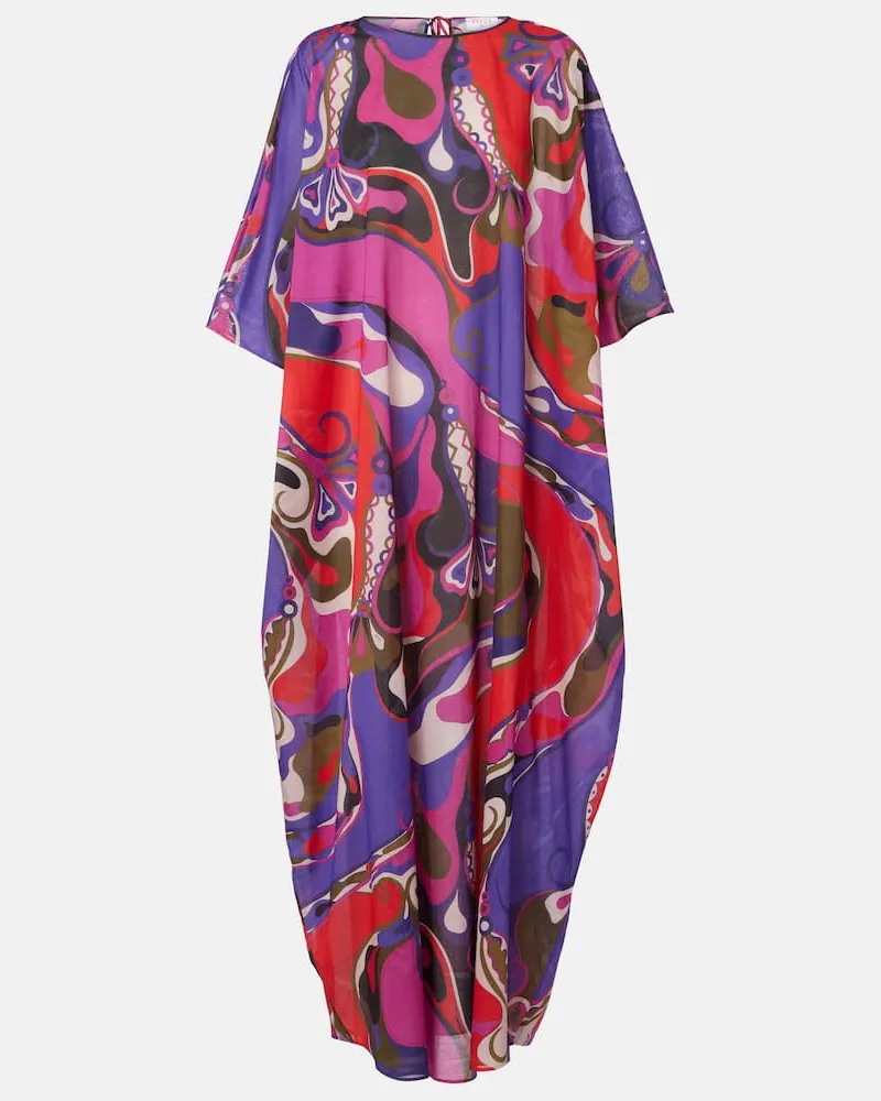 Emilio Pucci Maxikleid Orchidee aus Baumwolle Multicolor