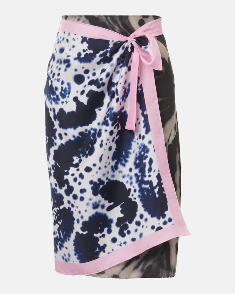 Dries van Noten Bedruckter Wickelrock aus Seide Multicolor