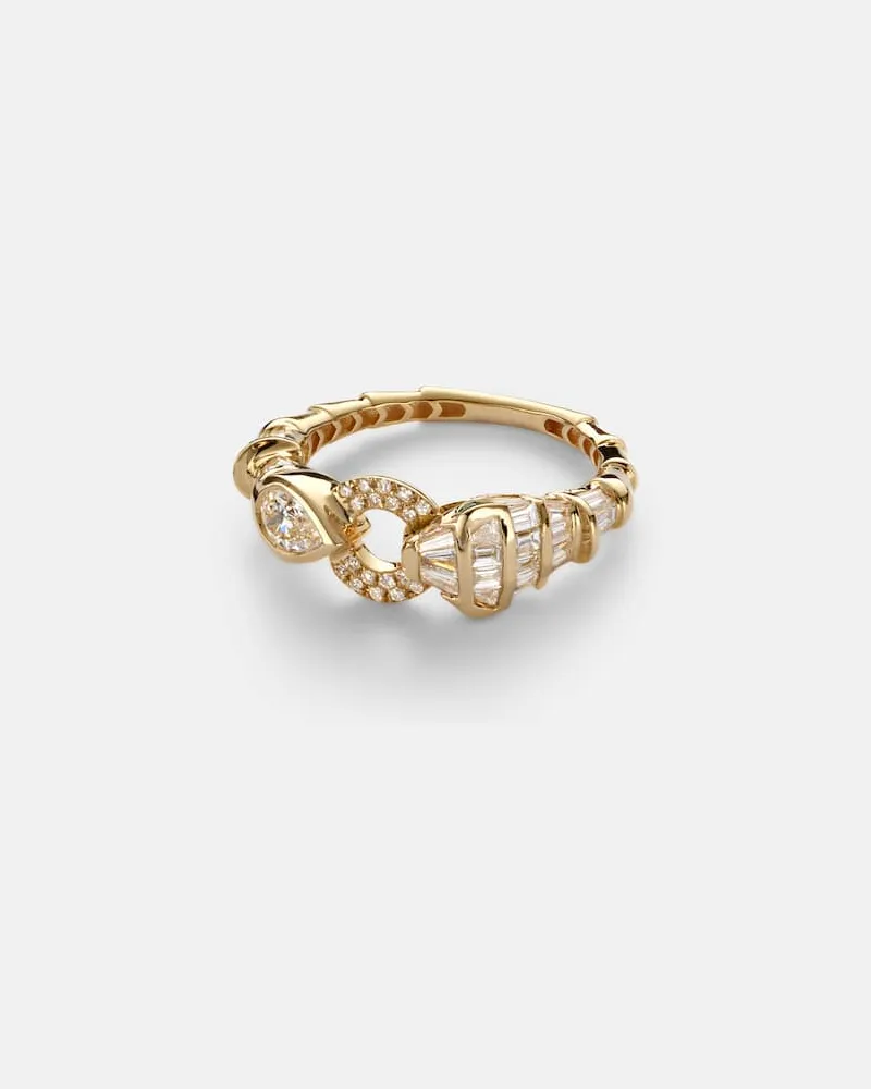 SHAY Ring Serpentine aus 18kt Gelbgold (750/1000) mit Diamanten und Granat Gold