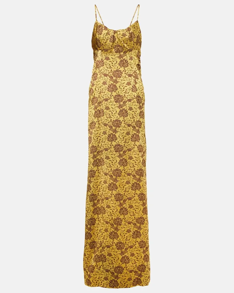 Dries van Noten Robe aus Jacquard Gelb