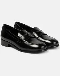 Prada Loafers Penny aus Leder Schwarz