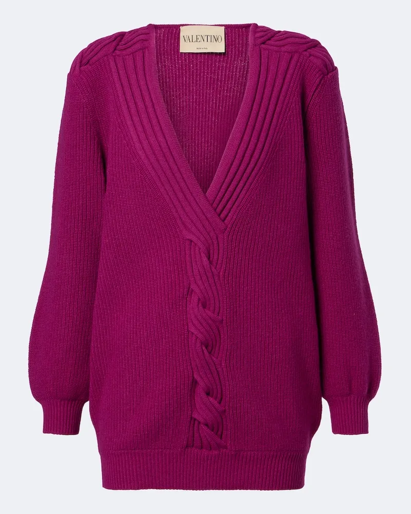 Valentino Garavani Oversize Pullover aus Schurwolle Rosa