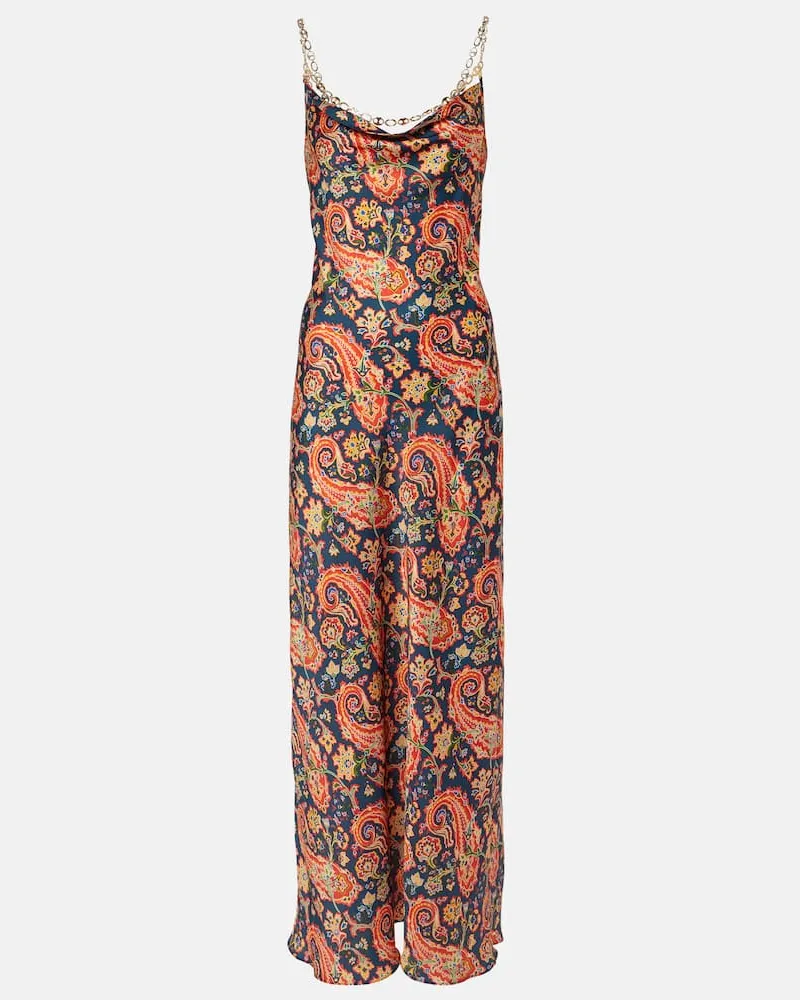Paco Rabanne Bedrucktes Maxikleid Multicolor