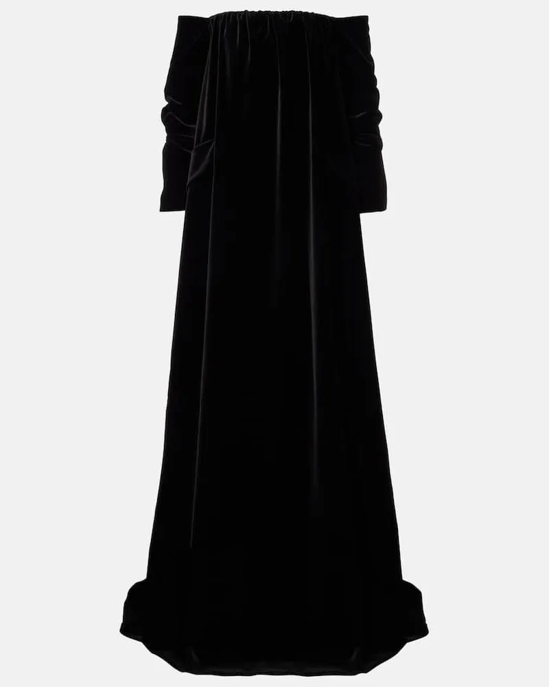 Max Mara Robe aus Baumwollsamt Schwarz
