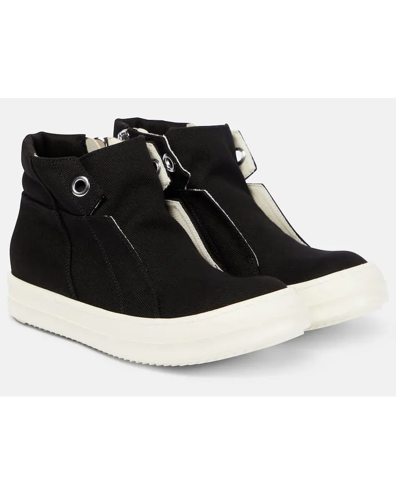 Rick Owens High-Top Sneakers Dunk aus Denim Schwarz