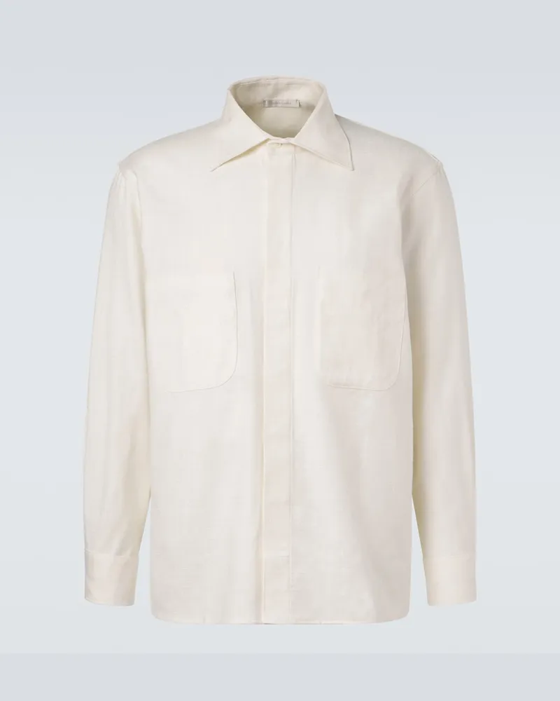 SAMAN AMEL Hemd aus Seide Weiß
