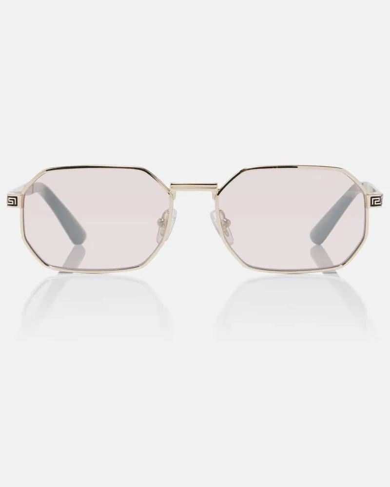 Versace Eckige Sonnenbrille Gold