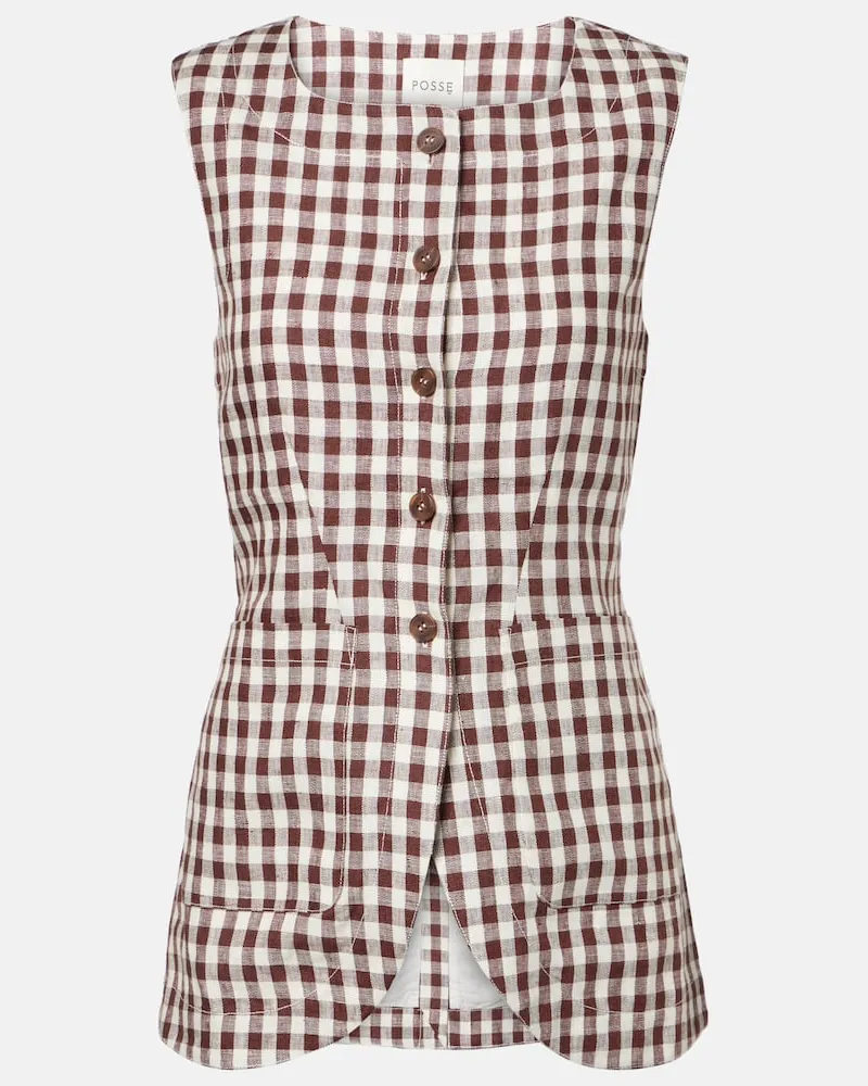 Posse Weste Romeo aus Leinen Braun