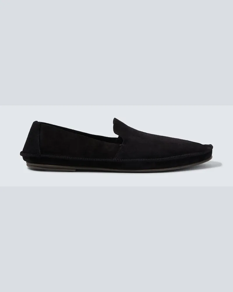 The Row Loafers Tyler aus Veloursleder Schwarz