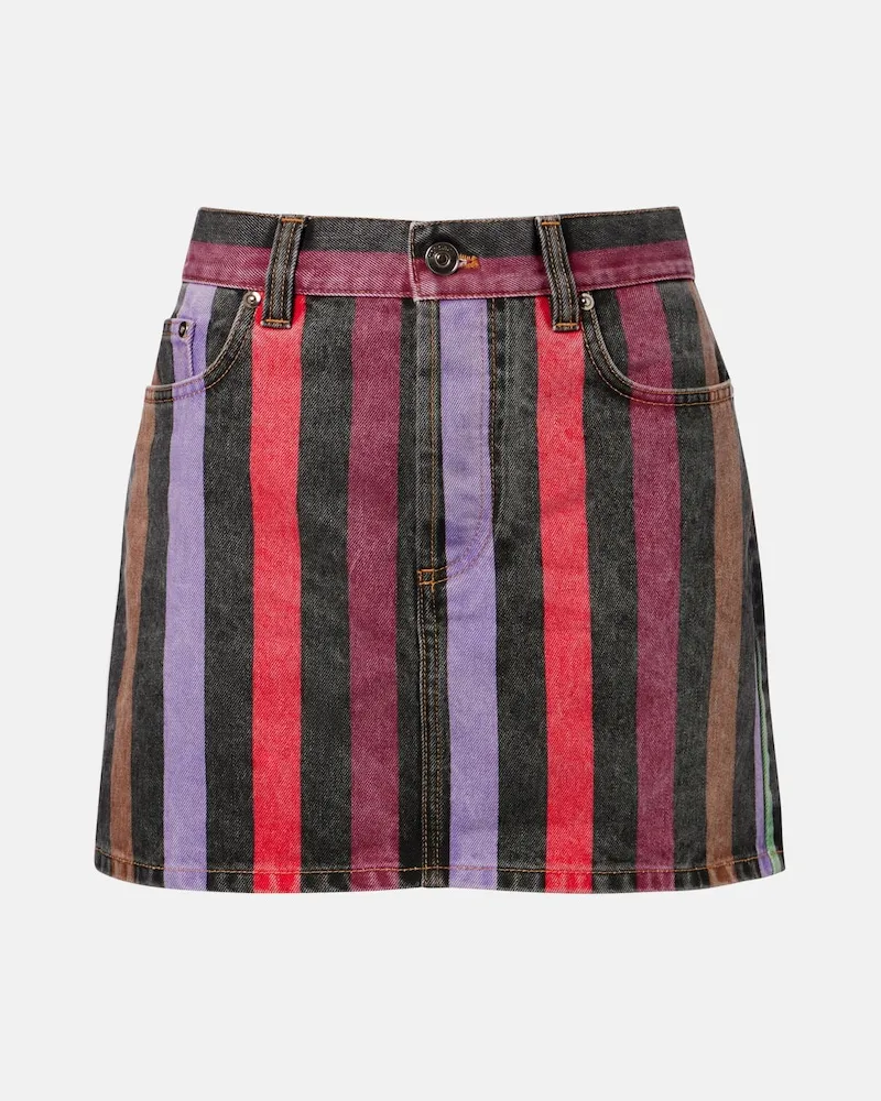 Versace Verzierter Minirock aus Denim Multicolor