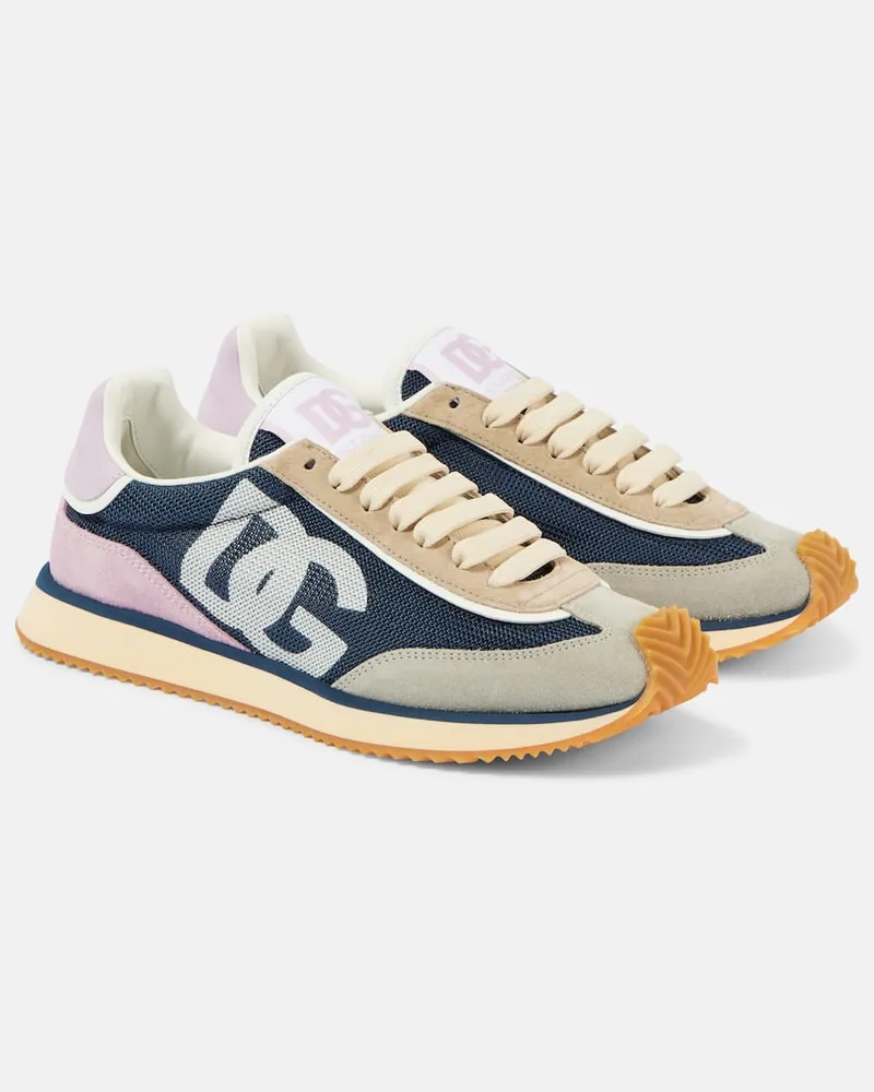 Dolce & Gabbana Sneakers aus Veloursleder Blau