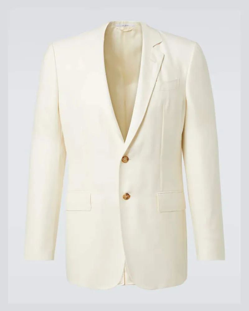 Gabriela Hearst Blazer aus Wolle, Seide und Leinen Weiß