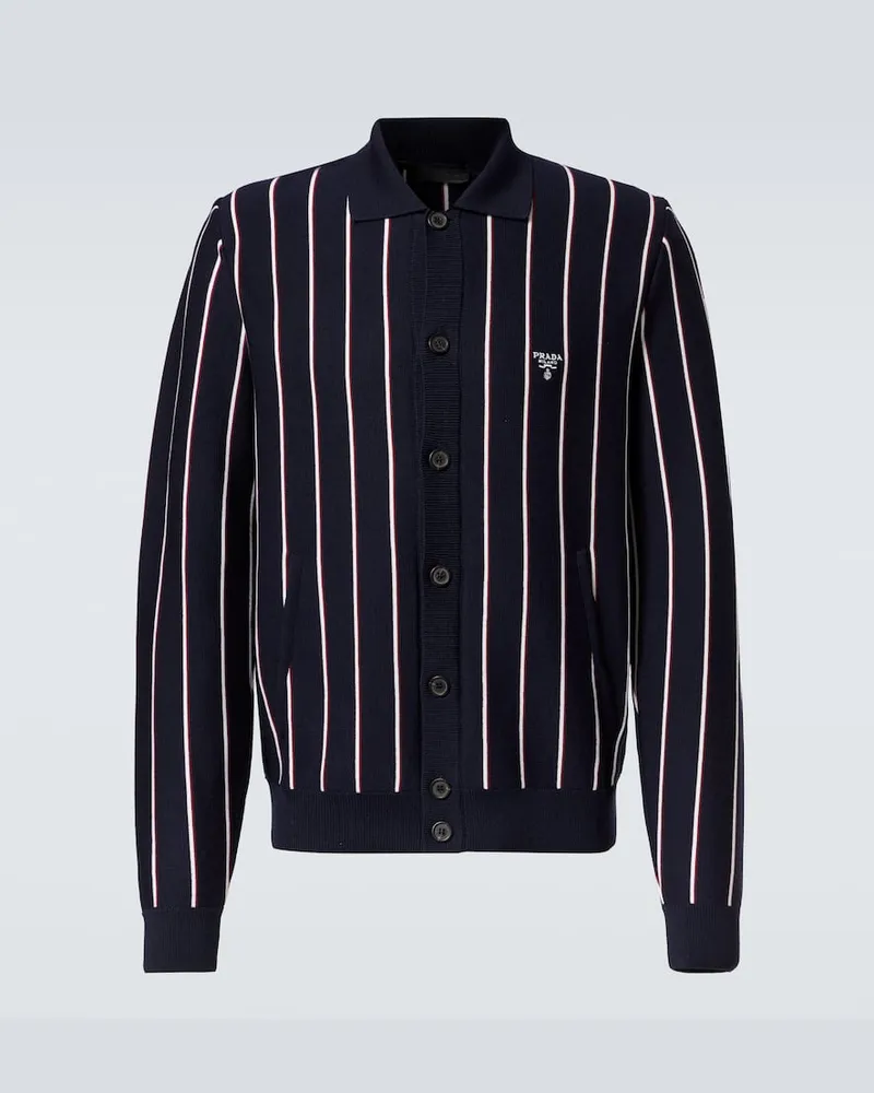 Prada Cardigan aus Wolle und Seide Blau