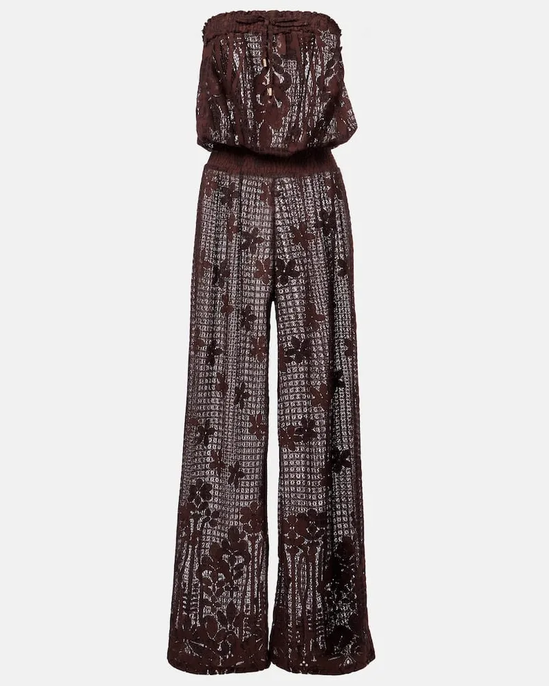 Melissa Odabash Jumpsuit Viv aus einem Baumwollgemisch Braun