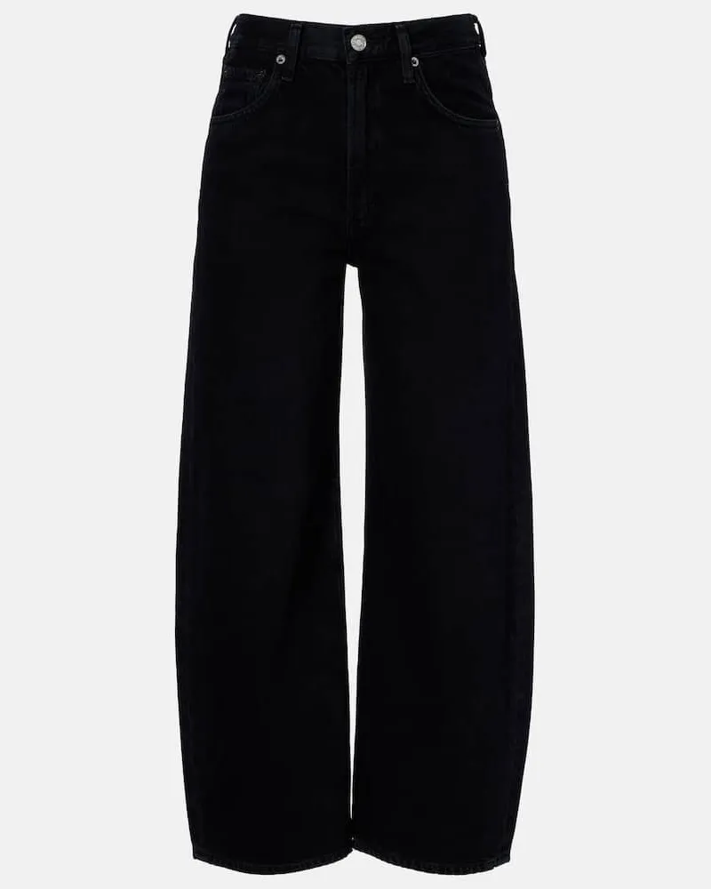 AGOLDE Cropped Mid-Rise Jeans Low Curve Schwarz
