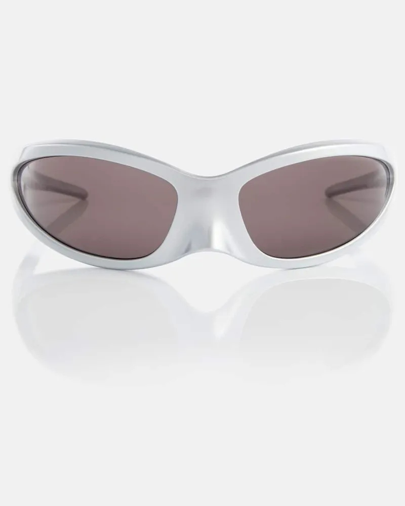 Balenciaga Ovale Sonnenbrille Skin Silber