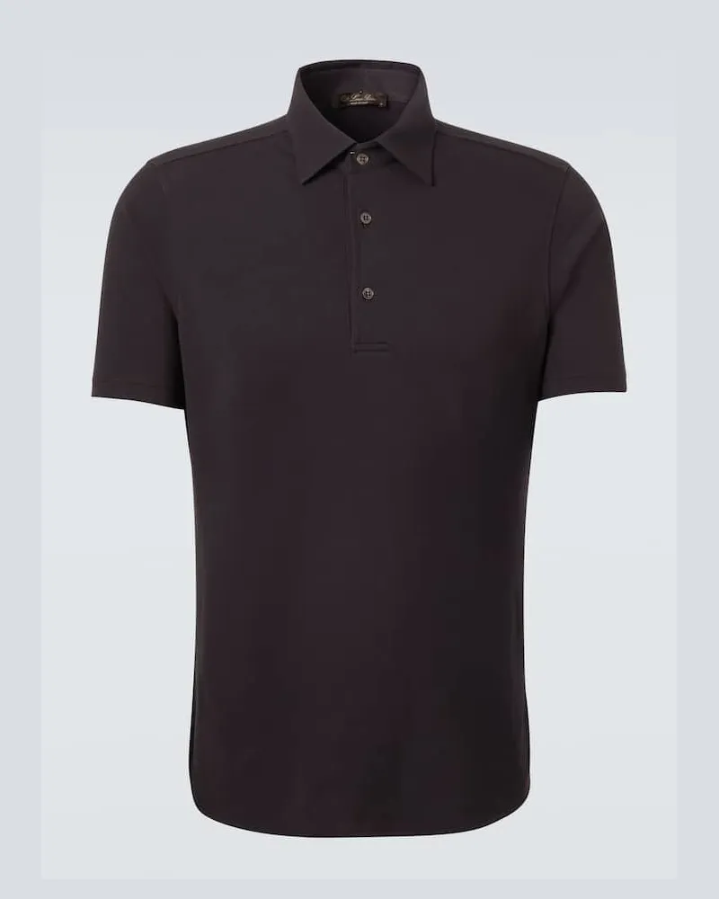 Loro Piana Polohemd aus Baumwoll-Piqué Braun