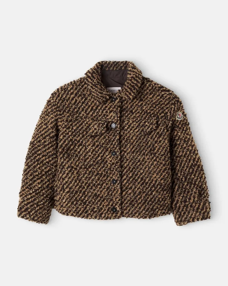 Moncler Jacke aus Bouclé Braun