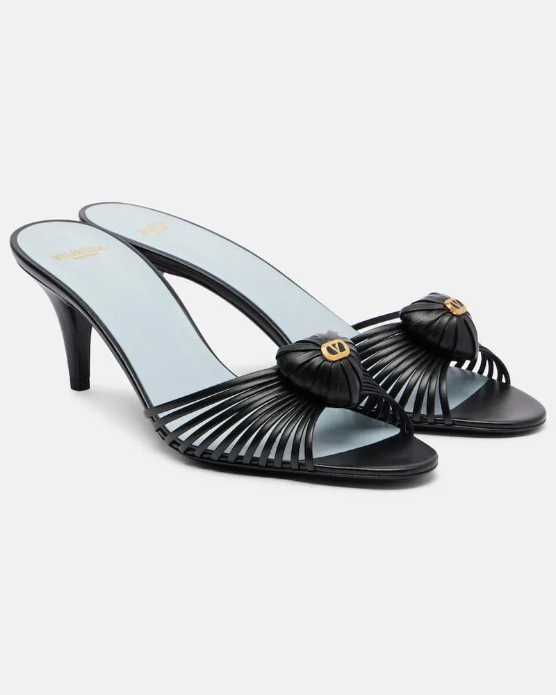 Valentino Garavani Pantoletten Royal 65 aus Leder Schwarz