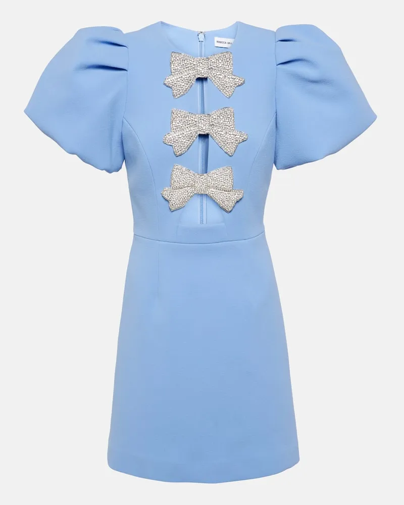 Rebecca Vallance Verziertes Minikleid Juliana aus Crêpe Blau