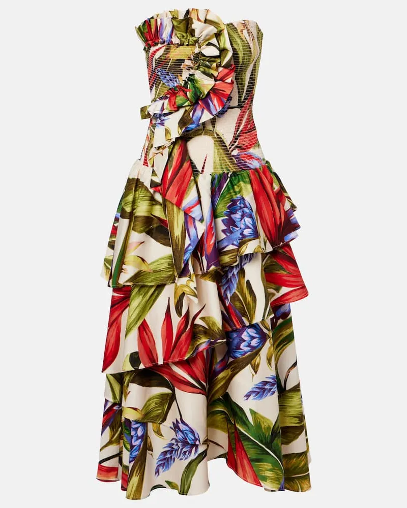 FARM Rio Bedrucktes Midikleid aus Baumwolle Multicolor