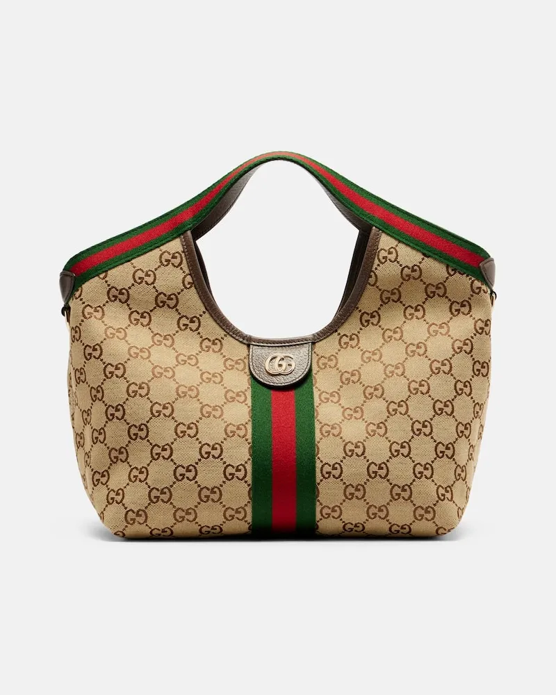 Gucci Tote Bag Gucci Giglio GG Small aus Canvas Beige